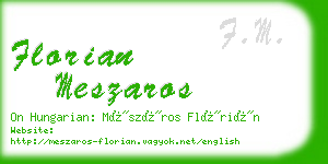 florian meszaros business card